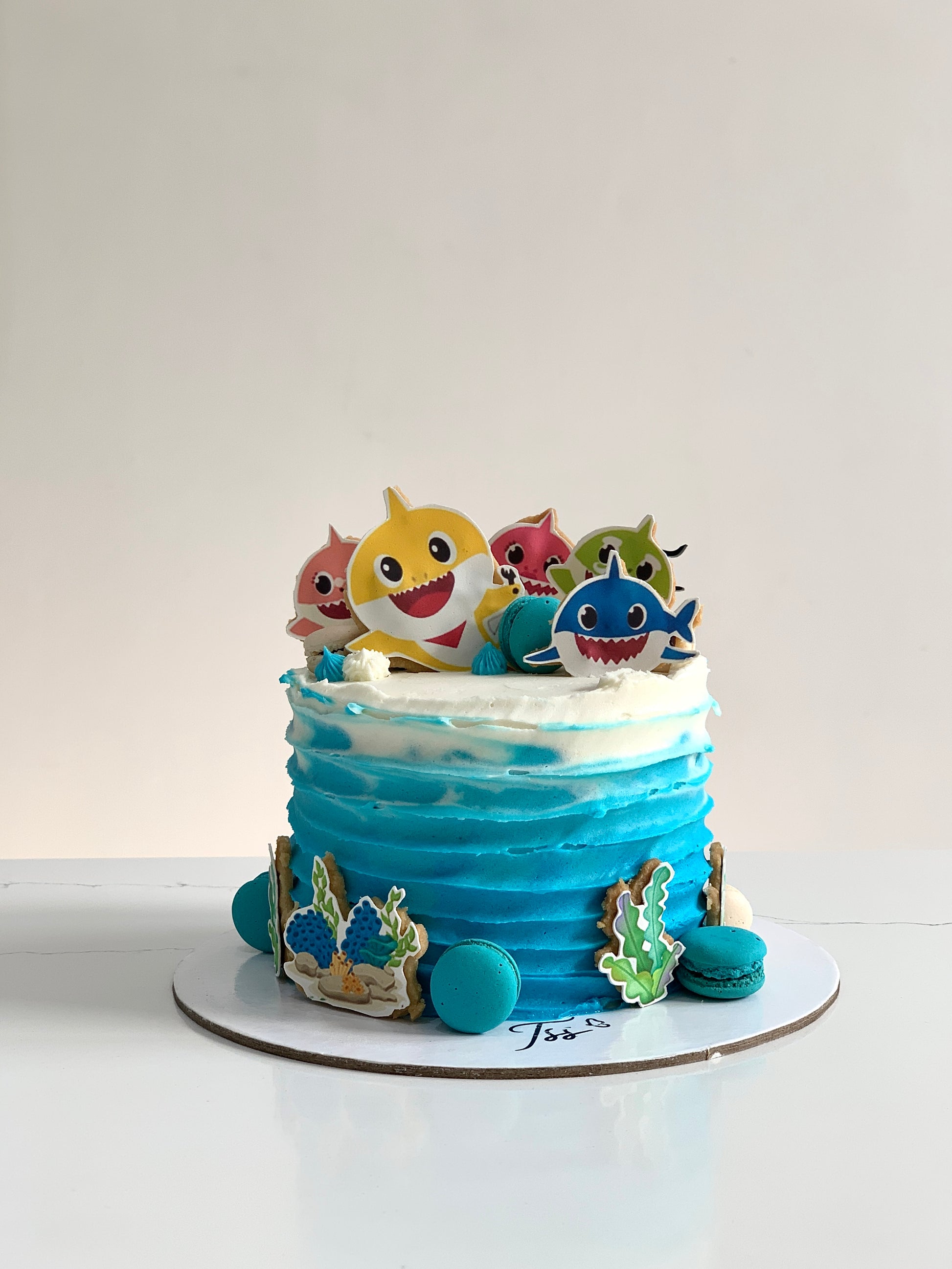 Edible paper cake decorated for a baby boy, featuring colorful baby-themed designs by The Sinful Spoon for special celebrations.