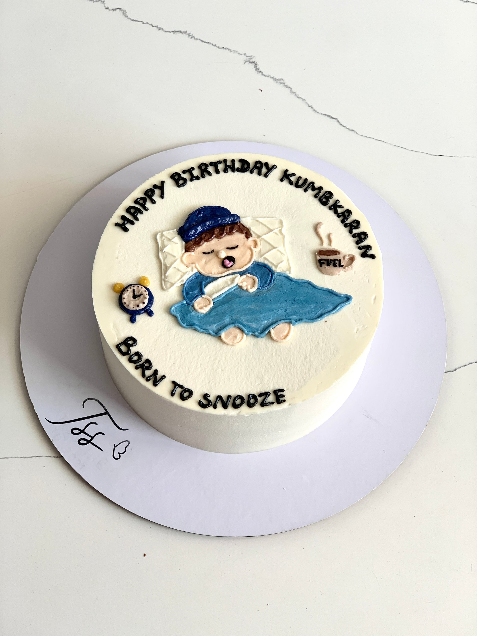 Colorful buttercream illustration cake by The Sinful Spoon, decorated with vibrant floral and whimsical designs.