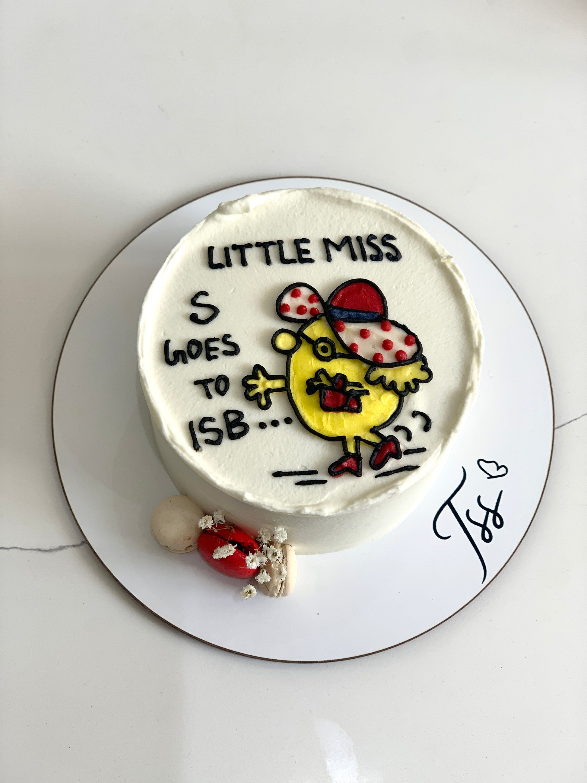 Colorful buttercream illustration cake by The Sinful Spoon with detailed piping and decorative floral accents.