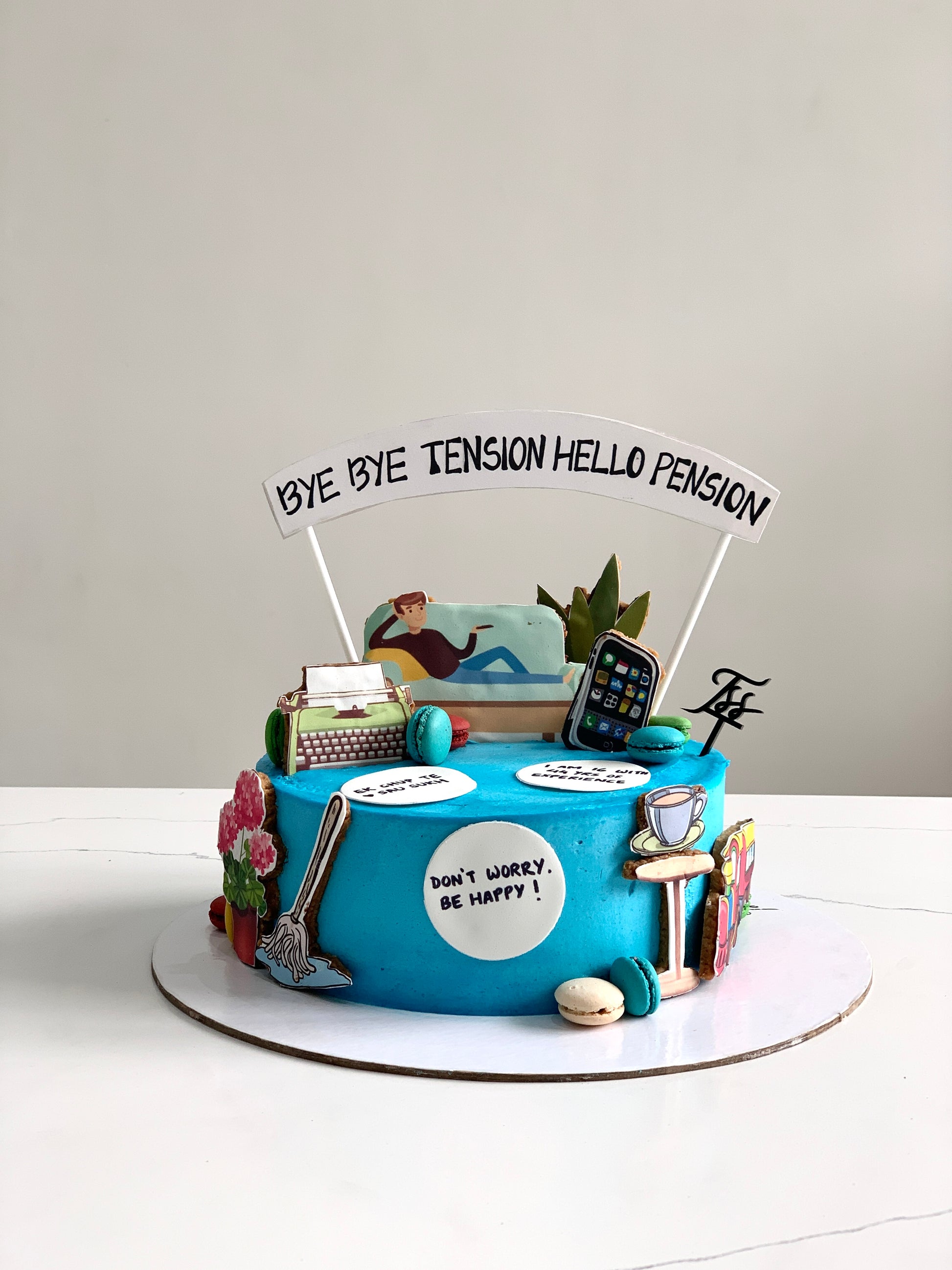Edible paper cake decorated with intricate icing designs, handcrafted by The Sinful Spoon for special occasions.