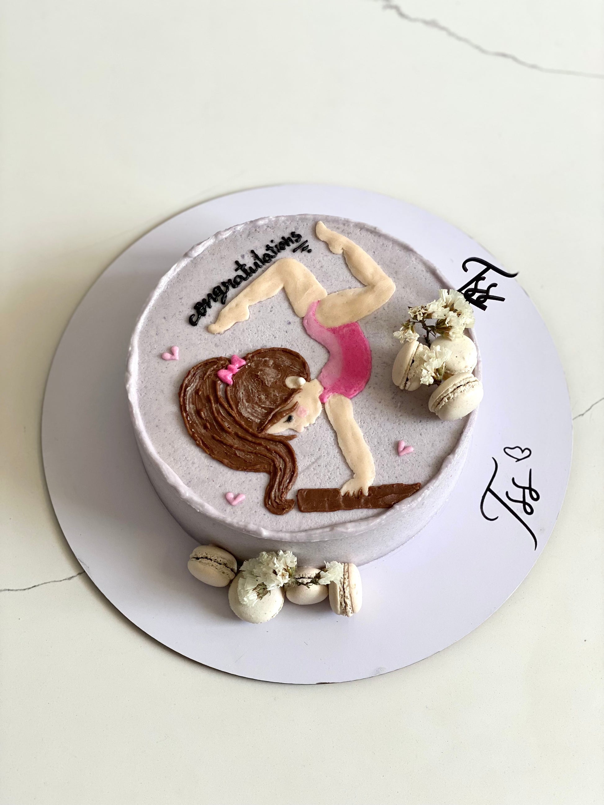 Decorative buttercream illustration cake by The Sinful Spoon featuring colorful floral and abstract piping art.
