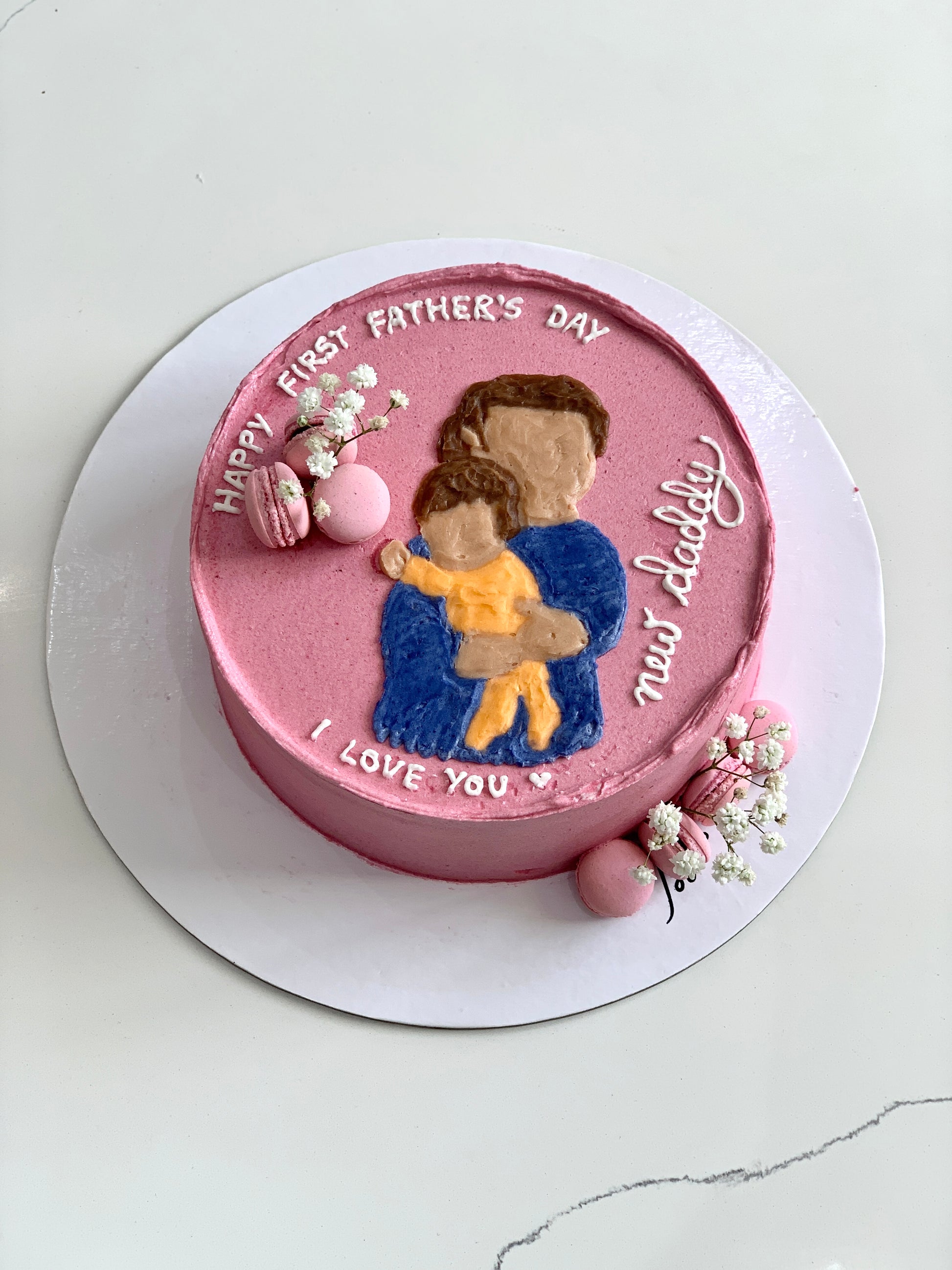 Decorative Father’s Day cake from The Sinful Spoon with colorful frosting and celebratory design, perfect for special occasions.